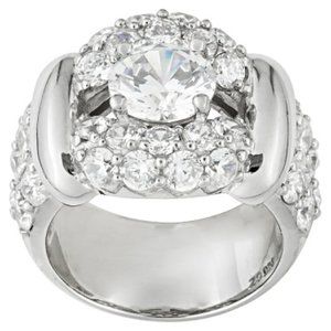 9.04ctw Rhodium Over Sterling Silver Ring